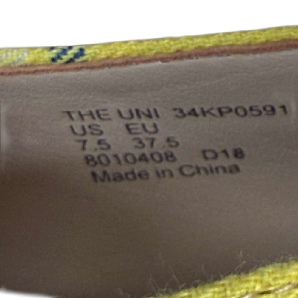 New In Box Katy Perry Collections The Uni Plaid Yellow Flats Size 7.5M - Picture 11 of 12